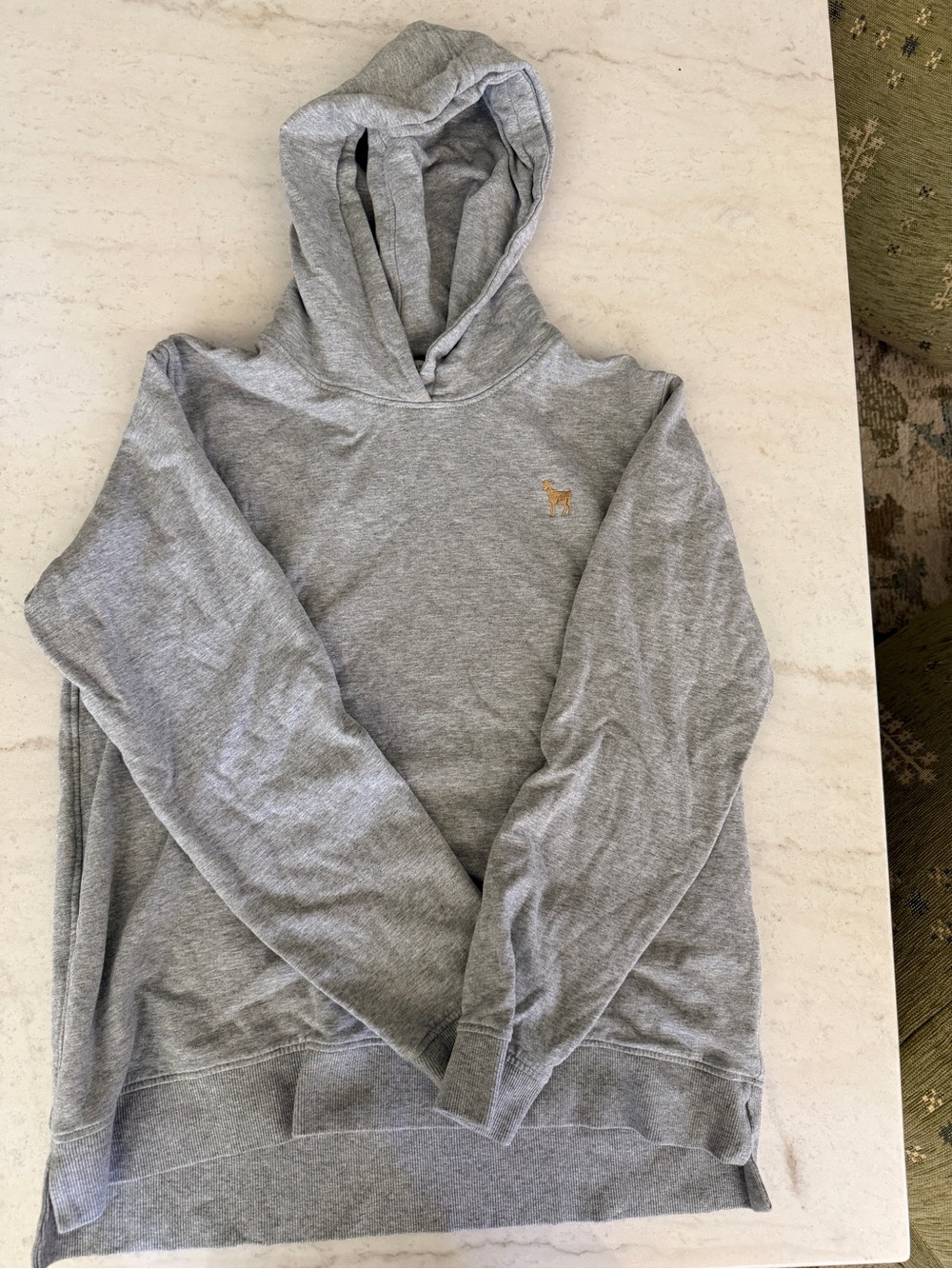 Peter Millar Heather Gray Pullover Hoodie with Small Embroidered Logo - Picture 1 of 3
